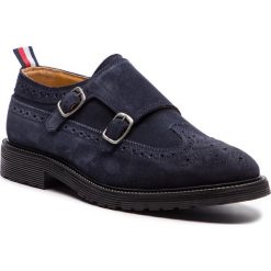 Półbuty TOMMY HILFIGER - Classic Double Monk FM0FM01909 Midnight 403. Niebieskie codzienne półbuty męskie Tommy Hilfiger, z materiału, klasyczne. Za 849.00 zł.