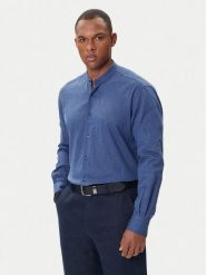 KARL LAGERFELD Koszula 605035 552627 Granatowy Regular Fit. Niebieskie koszule męskie KARL LAGERFELD, m, bez wzorów, z bawełny, bez kołnierzyka, bez ramiączek. Za 359.99 zł.