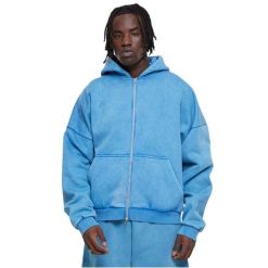 Bluza z kapturem i zamkiem błyskawicznym Urban Classics 90's Heavy Sand Washed. Niebieskie bluzy z kapturem męskie Urban Classics, m, bez wzorów, z kapturem. Za 305.50 zł.