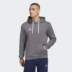 Bluza do piłki nożnej męska Adidas Entrada 22. Szare bluzy nierozpinane męskie ADIDAS, m, bez wzorów, z bawełny, sportowe, bez ramiączek, bez kaptura. Za 135.00 zł.