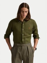 Polo Ralph Lauren Koszula 710968915006 Khaki Slim Fit. Brązowe koszule męskie Polo Ralph Lauren, m, bez wzorów, ze lnu, bez kołnierzyka, bez ramiączek. Za 489.99 zł.