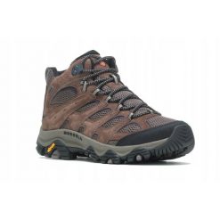 Buty trekkingowe dla mężczyzn Merrell MOAB 3 MID GTX. Brązowe buty trekkingowe męskie Merrell, bez wzorów, z gore-texu, bez zapięcia, wspinaczkowe, gore-tex. Za 720.60 zł.