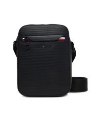 Tommy Hilfiger Saszetka Th Corp Mini Reporter AM0AM14020 Czarny. Czarne torby męskie na ramię Tommy Hilfiger, bez wzorów, ze skóry. Za 369.99 zł.