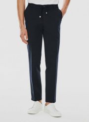 PAKO LORENTE – Granatowe spodnie garniturowe. Eleganckie spodnie męskie Pako Lorente, bez wzorów, z elastanu, eleganckie. Za 249.99 zł.