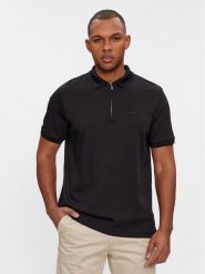 Calvin Klein Polo Smooth Cotton Welt Zip Polo K10K112754 Czarny Regular Fit. Czarne koszulki polo męskie Calvin Klein, m, bez wzorów, z bawełny, bez kołnierzyka, bez ramiączek. Za 249.99 zł.