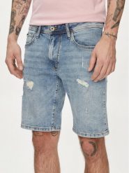 Pepe Jeans Szorty jeansowe Taper Short PM801084RH2 Niebieski Regular Fit. Niebieskie szorty męskie Pepe Jeans, bez wzorów, z bawełny. Za 349.99 zł.