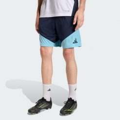 Szorty treningowe Argentyna 26 Tiro. Niebieskie szorty sportowe męskie ADIDAS, bez wzorów, sportowe. Za 199.00 zł.