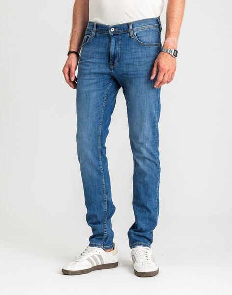 Męskie Spodnie Jeansowe Mustang Style Vegas Denim Blue 1017120 5000 623, W34 L30. Niebieskie spodnie na co dzień męskie Mustang, bez wzorów, z bawełny, casualowe. Za 219.99 zł.