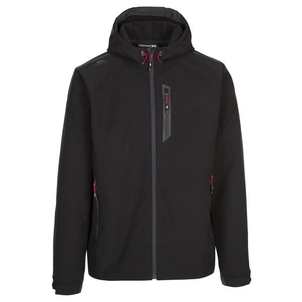 Kurtka Soft Shell Męska Marlon. Czarne kurtki męskie Trespass, m, bez wzorów, z softshellu, bez kaptura, trekkingowe. Za 295.99 zł.