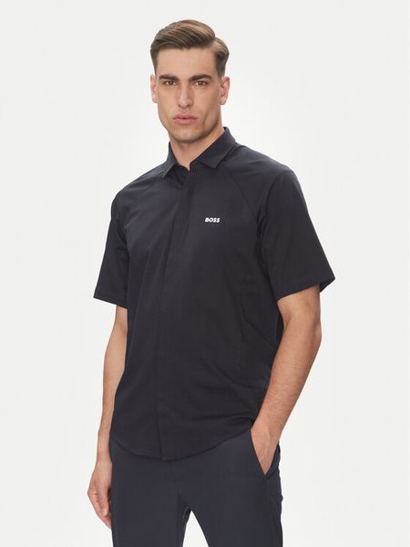 BOSS Koszula Excurse 50540196 Granatowy Regular Fit. Niebieskie koszule męskie Boss, m, bez wzorów, z bawełny, bez kołnierzyka, bez ramiączek. Za 299.99 zł.