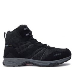 Trekkingi Treksta. Czarne buty trekkingowe męskie Treksta, bez wzorów, z gore-texu, sportowe, bez obcasa, bez zapięcia. Za 369.99 zł.