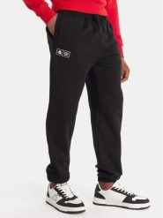 Kappa Spodnie dresowe Olmos 311M2TW Czarny Regular Fit. Czarne spodnie dresowe męskie Kappa, bez wzorów, z bawełny. Za 349.99 zł.