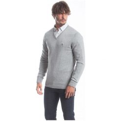 Polo Club C.H.A sweter męski M szary. Szare swetry męskie Polo Club C.H..A, bez wzorów, bez kołnierzyka, bez ramiączek. W wyprzedaży za 199.00 zł.