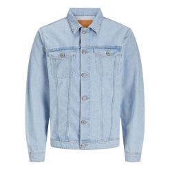 Kurtka jeansowa Jack & Jones Jean 738 niebieski denim. Niebieskie kurtki męskie Jack&Jones, bez wzorów, z denimu, bez ramiączek, bez kaptura. Za 338.36 zł.