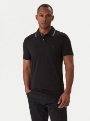 Guess Polo M6RP66 J1314 Czarny Regular Fit. Czarne koszulki polo męskie Guess, m, z aplikacjami, z syntetyku, bez kołnierzyka, bez ramiączek. Za 269.99 zł.