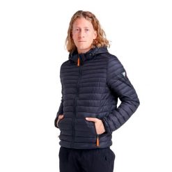 Męska kurtka Leone z kapturem i zamkiem Basic. Czarne kurtki męskie LEONE 1947 APPAREL, l, bez wzorów, z tkaniny, sportowe, bez ramiączek, z kapturem. W wyprzedaży za 279.50 zł.