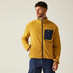 Polar turystyczny męski Frankie Full Zip. Żółte bluzy z polaru męskie Regatta, m, bez wzorów, z polaru, sportowe, bez ramiączek, bez kaptura. W wyprzedaży za 99.99 zł.