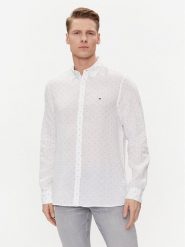 Tommy Hilfiger Koszula MW0MW34615 Biały Slim Fit. Białe koszule męskie Tommy Hilfiger, l, bez wzorów, ze lnu, bez kołnierzyka, bez ramiączek. Za 569.99 zł.