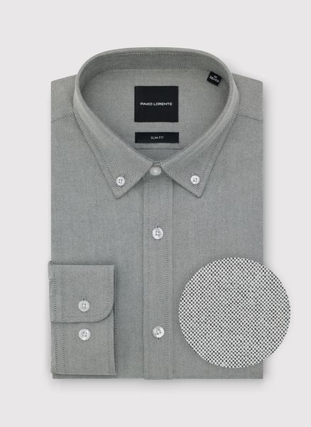 PAKO LORENTE – Szara koszula męska. Szare koszule męskie Pako Lorente, m, bez wzorów, z bawełny, bez kołnierzyka, bez ramiączek. Za 299.99 zł.