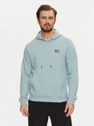 KARL LAGERFELD Bluza 705711 551900 Błękitny Regular Fit. Niebieskie bluzy nierozpinane męskie KARL LAGERFELD, m, bez wzorów, z bawełny, bez ramiączek, bez kaptura. Za 739.99 zł.