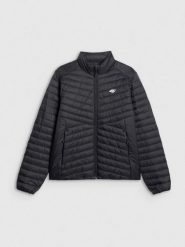 4F Kurtka z wypełnieniem syntetycznym męska - czarna L. Czarne kurtki męskie 4f, l, bez wzorów, z materiału, klasyczne, bez ramiączek, bez kaptura. Za 249.99 zł.