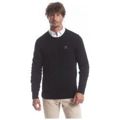 Polo Club C.H..A Sweter Męski M Czarny. Czarne swetry męskie Polo Club C.H..A, z okrągłym kołnierzem. W wyprzedaży za 239.00 zł.