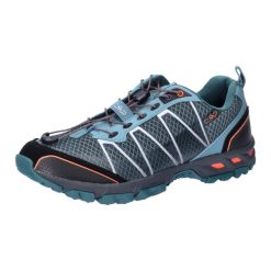 Buty trailowe męskie CMP ALTAK przewiewne, wiązane na zacisk z linką. Niebieskie buty do biegania męskie CMP, bez wzorów, bez zapięcia, do biegania. Za 399.99 zł.