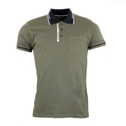 Polo Peak Mountain Croma. Zielone koszulki polo męskie Peak Mountain, m, bez wzorów, sportowe, bez kołnierzyka, bez ramiączek. W wyprzedaży za 154.50 zł.
