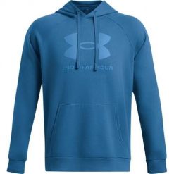 Bluza sportowa męska Under Armour Rival. Niebieskie bluzy nierozpinane męskie Under Armour, l, bez wzorów, sportowe, bez ramiączek, z kapturem. Za 371.00 zł.