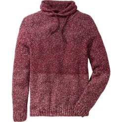 Sweter z szalowym kołnierzem Slim Fit bonprix czerwony melanż. Swetry męskie bonprix. Za 37.99 zł.