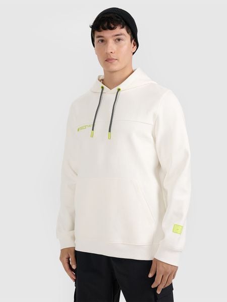 4F Bluza dresowa nierozpinana z kapturem męska - biała XXL. Białe bluzy nierozpinane męskie 4f, m, bez wzorów, z dresówki, z kapturem. Za 189.99 zł.