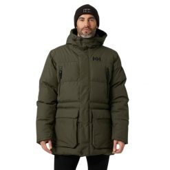Kurtka puchowa Helly Hansen Reine puffy. Zielone kurtki męskie Helly Hansen, na zimę, bez wzorów, z puchu, sportowe, bez ramiączek, bez kaptura. W wyprzedaży za 1,004.10 zł.
