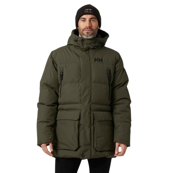 Kurtka puchowa Helly Hansen Reine puffy. Zielone kurtki męskie Helly Hansen, na zimę, bez wzorów, z puchu, sportowe, bez ramiączek, bez kaptura. W wyprzedaży za 1,025.90 zł.