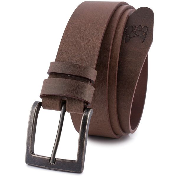 Pasek skórzany BELTIMORE r.95-110 cm E43 brązowy. Brązowe paski męskie bez wzorów. Za 65.90 zł.