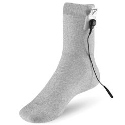 Skarpeta przewodząca do elektrostymulacji stopy 4FIZJO. Szare paski męskie 4FIZJO, bez wzorów, z włókna. Za 49.99 zł.