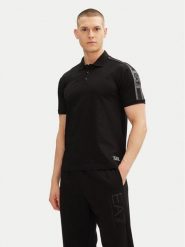 EA7 Emporio Armani Polo 7M000139 AF10375 UC001 Czarny Regular Fit. Czarne koszulki polo męskie EA7 Emporio Armani, m, bez wzorów, z bawełny, bez kołnierzyka, bez ramiączek. Za 219.99 zł.