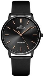 Zegarek męski Appella L70012.S2R6Q czarny. Czarne zegarki męskie Acappella. Za 2,390.38 zł.