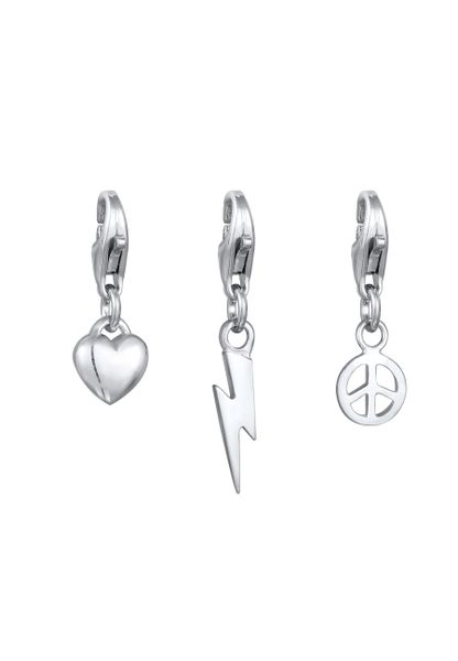 KUZZOI Męski zestaw charmsów Heart Lightning Peace ze słodkowodną perłą hodowlaną ze srebra próby 925 Biżuteria męska 1 ct Męskie. Szara biżuteria dla mężczyzn KUZZOI, z materiału, z perłą, srebrne. Za 193.99 zł.