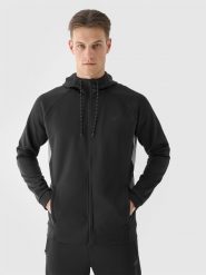 4F Bluza treningowa rozpinana z kapturem męska - czarna 3XL. Czarne bluzy rozpinane męskie 4f, m, bez wzorów, z dzianiny, z kapturem. W wyprzedaży za 99.99 zł.