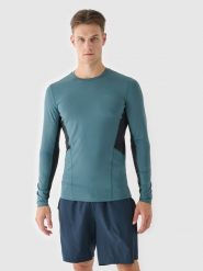 4F Longsleeve do biegania szybkoschnący męski - zielony M. Zielone koszulki męskie z długim rękawem 4f, m, bez wzorów, z dzianiny, klasyczne, bez ramiączek. W wyprzedaży za 59.99 zł.