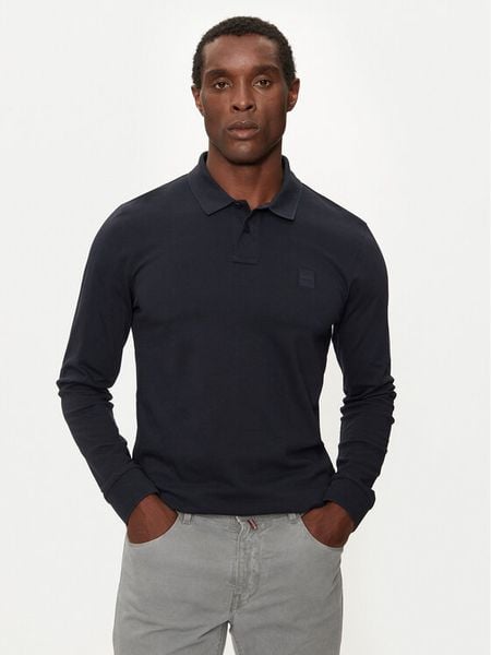 Boss Polo Passerby 50507704 Granatowy Slim Fit. Niebieskie koszulki polo męskie Boss, m, bez wzorów, z bawełny, bez kołnierzyka, bez ramiączek. Za 389.99 zł.