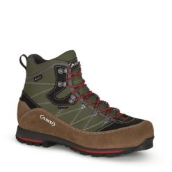 Buty turystyczne męskie AKU Trekker Lite III GTX. Brązowe buty trekkingowe męskie Aku, bez wzorów, z materiału, bez zapięcia, trekkingowe. Za 599.00 zł.