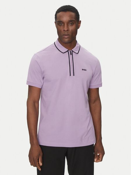 BOSS Polo Philix Tape 50537489 Różowy Regular Fit. Czerwone koszulki polo męskie Boss, m, bez wzorów, z bawełny, bez kołnierzyka, bez ramiączek. Za 239.99 zł.