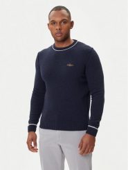 Aeronautica Militare Sweter 252MA1608UL00924 Granatowy Regular Fit. Niebieskie kardigany męskie Aeronautica Militare, m, bez wzorów, z wełny, bez ramiączek. Za 549.99 zł.