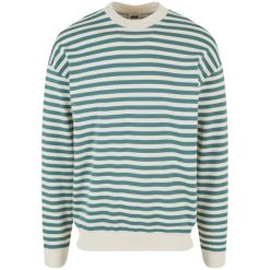 Męska Bluza Z Okrągłym Dekoltem W Paski. Białe bluzy nierozpinane męskie Urban Classics, l, bez wzorów, bez ramiączek, bez kaptura. Za 139.99 zł.