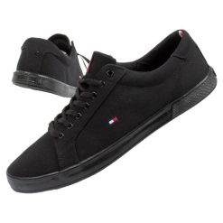Buty trampki męskie Tommy Hilfiger [005960GJ]. Czarne trampki męskie Tommy Hilfiger, bez wzorów, bez zapięcia. Za 239.00 zł.