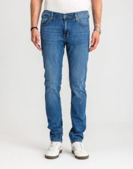 Męskie Spodnie Jeansowe Mustang Style Vegas Denim Blue 1017120 5000 623. Niebieskie jeansy męskie Mustang, bez wzorów, z denimu. Za 199.99 zł.