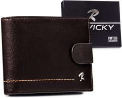 Portfel brązowy Rovicky [DH] N992L-CMC. Brązowe portfele męskie ROVICKY, bez wzorów, ze skóry. Za 74.99 zł.