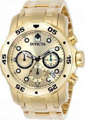 Zegarek Invicta Zegarek Męski Złoty INVICTA Pro Diver Scuba Men 0074 + BOX. Żółte zegarki męskie Invicta, złote. Za 529.99 zł.
