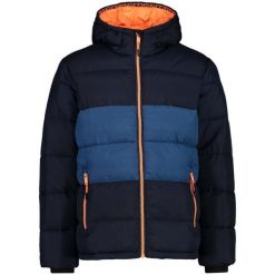 Kurtka puchowa męska CMP 32Z2957. Niebieskie kurtki narciarskie i snowboardowe męskie CMP, na zimę, l, bez wzorów, z puchu, bez kaptura, narciarskie. Za 349.99 zł.